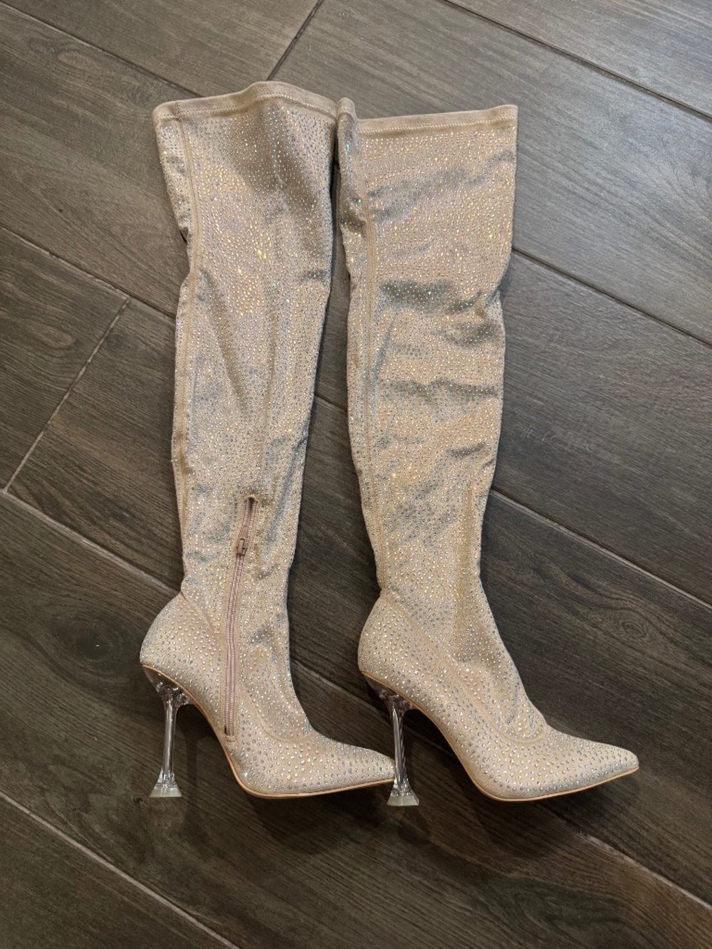 NWOT and No Box - Cream Over the Knee Boots